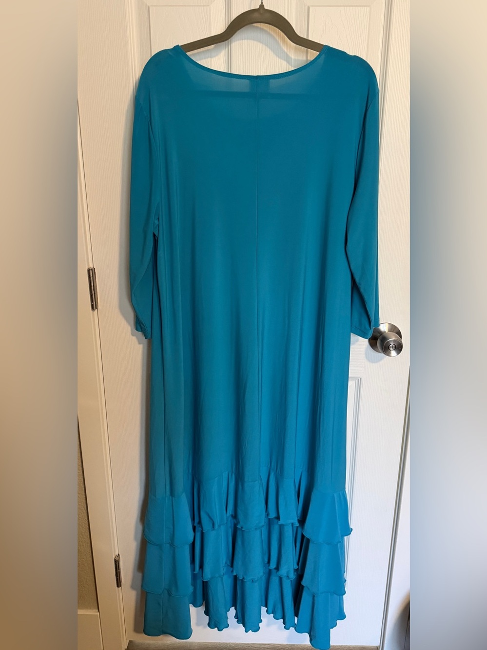 Zadie B Size 2X Turquoise Blue Ruffle Hem Layering Dress Boho Casual Chic Modest - Picture 5 of 5